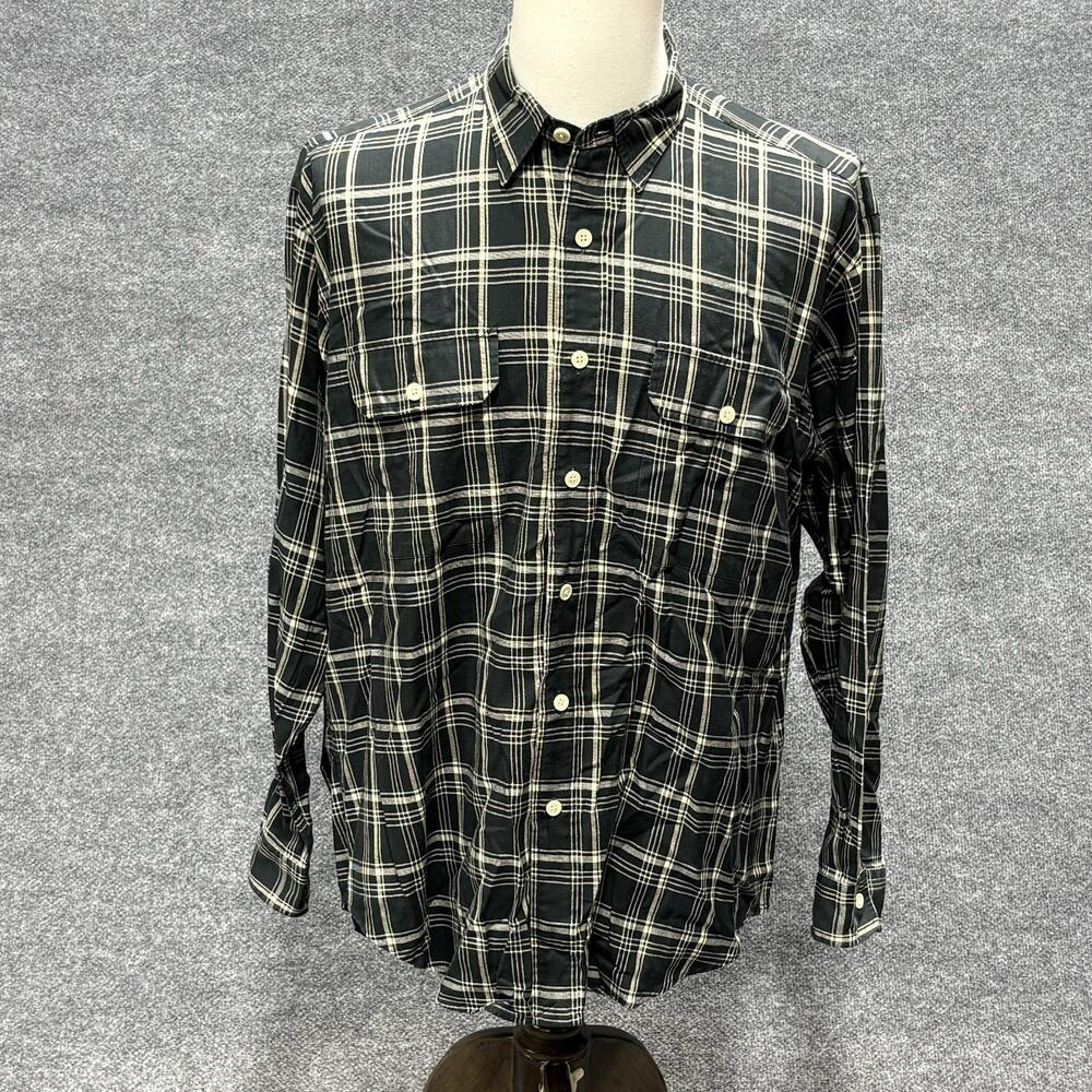 Vintage Polo Ralph Lauren Shirt Mens Large Green Plaid Button Down Hong Kong